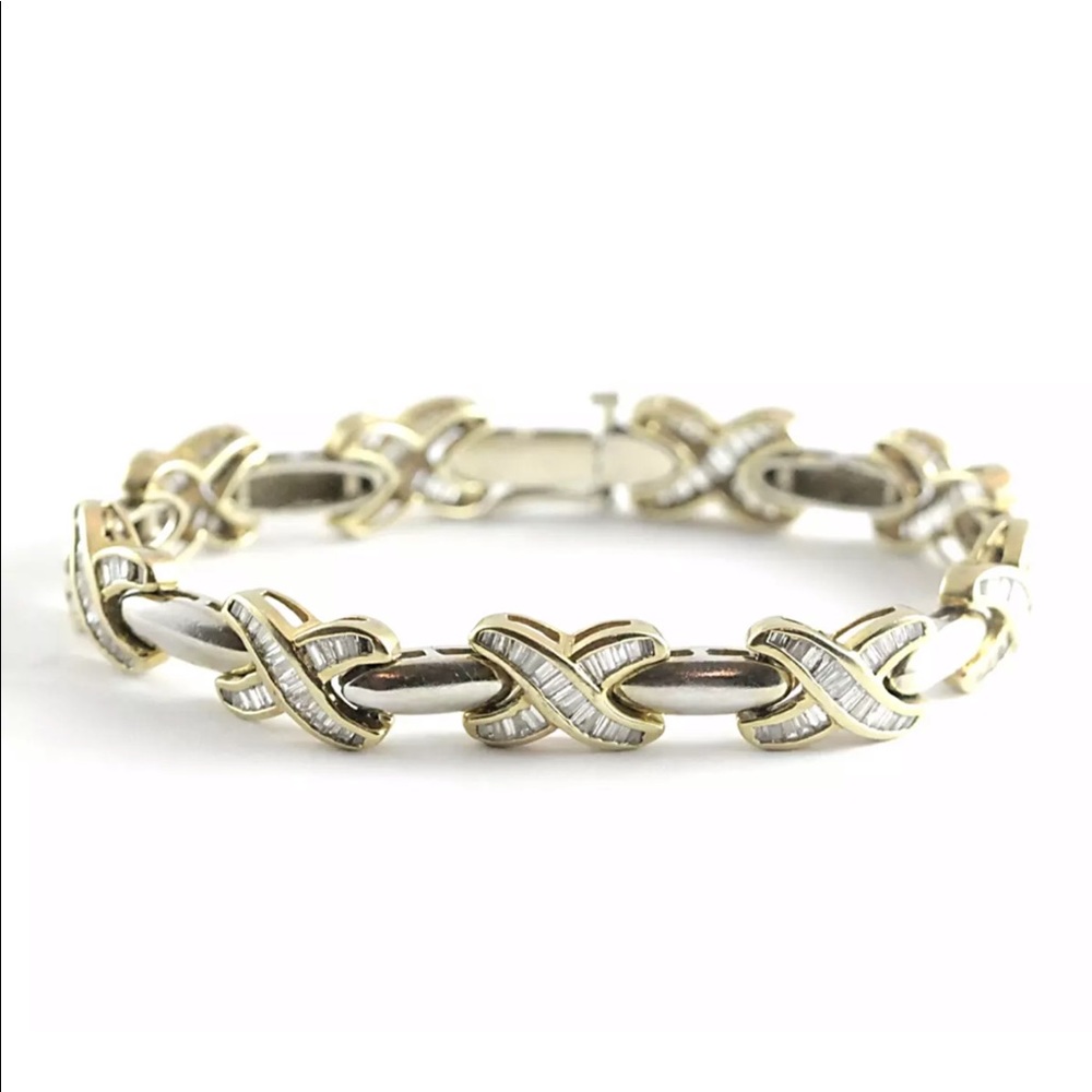 14k GOLD & DIAMOND KISS BRACELET - GIA APPRAISAL